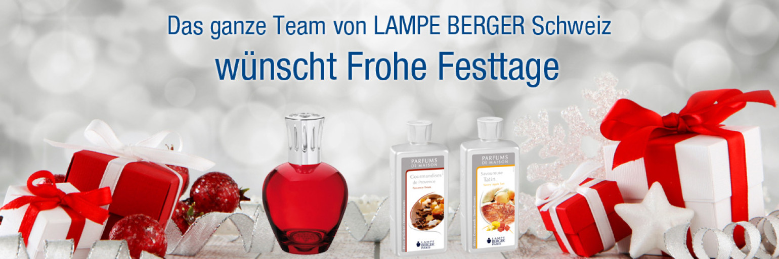 Das ganze Team von LAMPE BERGER Schweiz wünscht Frohe Festtage