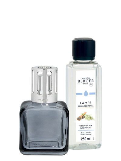 Coffret Lampe Berger Glaçon Grise & parfum Thé Blanc Pureté | MAISON BERGER
