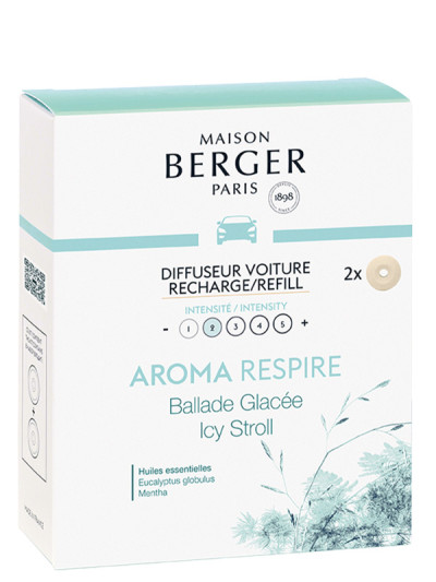 Recharges Diffuseur voiture Aroma Respire - Ballade Glacée | MAISON BERGER